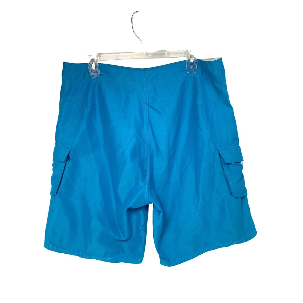 Ron Jon Surf Shop Board Shorts Men's 34 Blue Swim Trunks‎ Cargo 9